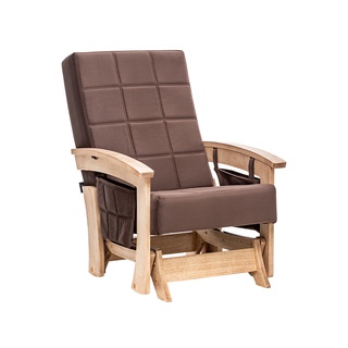 Кресло-глайдер Нордик, велюр коричневый Maxx 235/дуб шпон