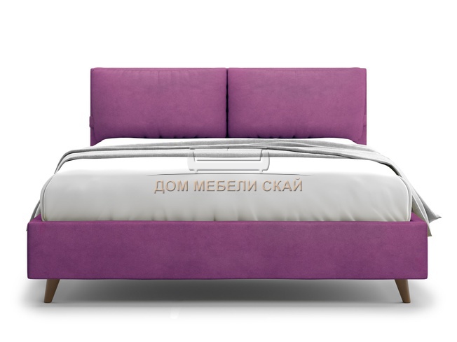 Кровать полутороспальная 140x200 Trazimeno Lux, фиолетовый велюр velutto 15