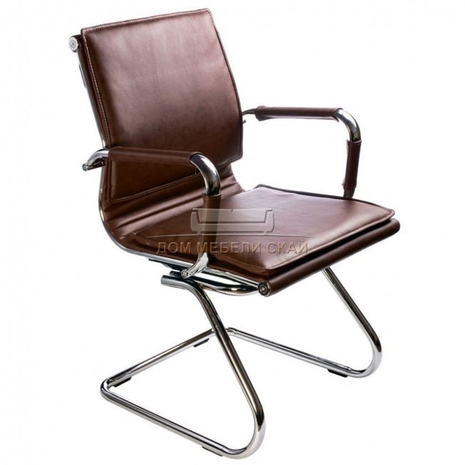 Кресло офисное CH-993-Low-V, коричневая экокожа