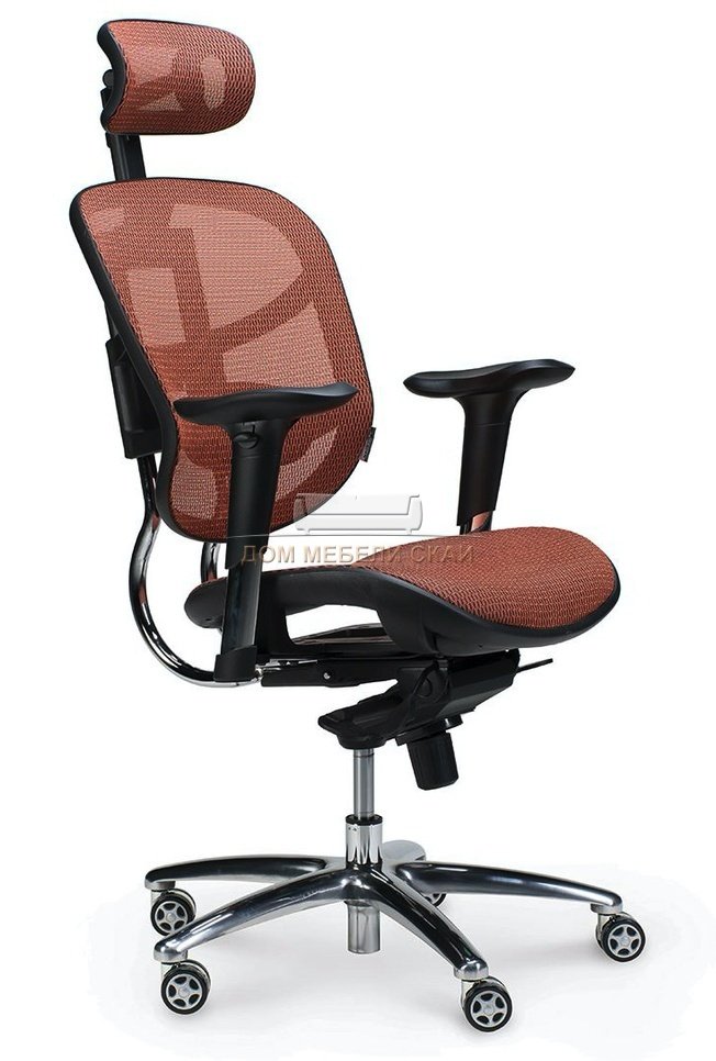 Кресло офисное Стартрек, оранжевая сетка