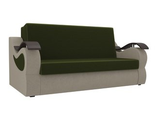 Диван-кровать аккордеон Меркурий, зеленый/бежевый/микровельвет