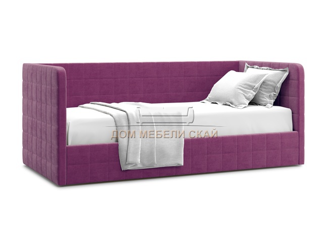 Кровать-кушетка мягкая Brenta 120x200 с ПМ, фиолетовый велюр velutto 15