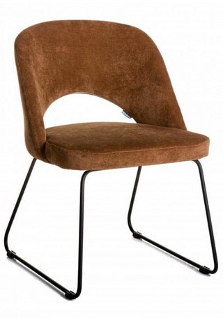 Стул-кресло Lars, микровельвет коричневого цвета/линк черный