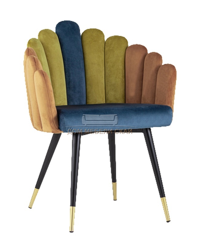 Кресло Камелия, велюровый сине-зеленого цвета