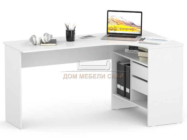 Письменный стол СПМ-25 правый, белый