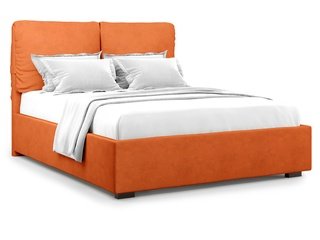 Кровать двуспальная 160x200 Trazimeno с подъемным механизмом, оранжевый велюр velutto 27