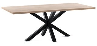 Стол обеденный Arya 160x100, black/MDF natural Sonoma