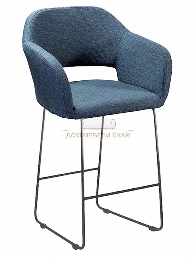 Кресло полубарное Oscar, рогожка синего цвета блю арт/линк черный