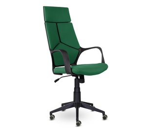 Кресло офисное, IQ black plastic green черный пластик/зеленая ткань