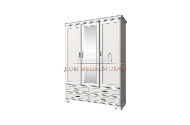 Шкаф 3-дверный Тиффани Tiffany 3D4S Z, вудлайн кремовый
