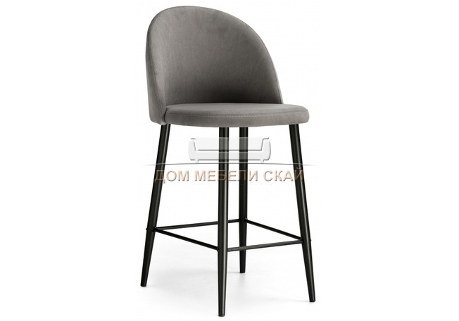 Барный стул Амизуре, велюровый серого цвета