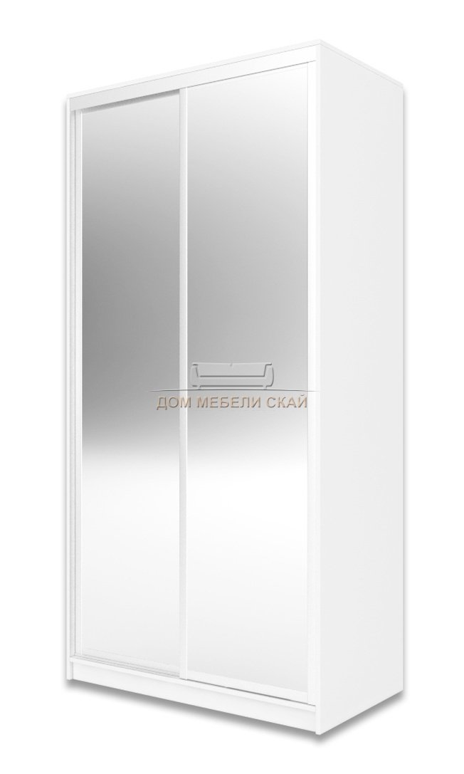 Шкаф-купе Юпитер 2-дверный зеркальный 1200 (глубина 450, высота 2400), белый