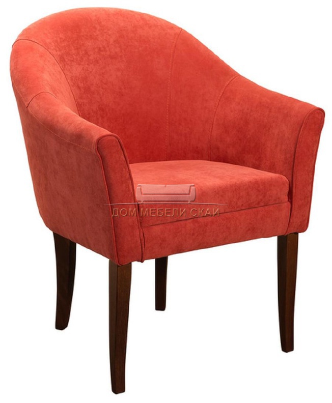 Стул-кресло Тоскана, велюровый красного цвета рэд