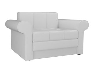 Кресло-кровать Берли, белое/экокожа