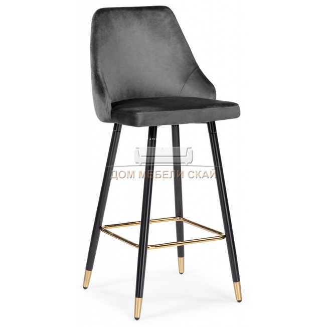 Барный стул Archi, велюровый темно-серого цвета dark gray