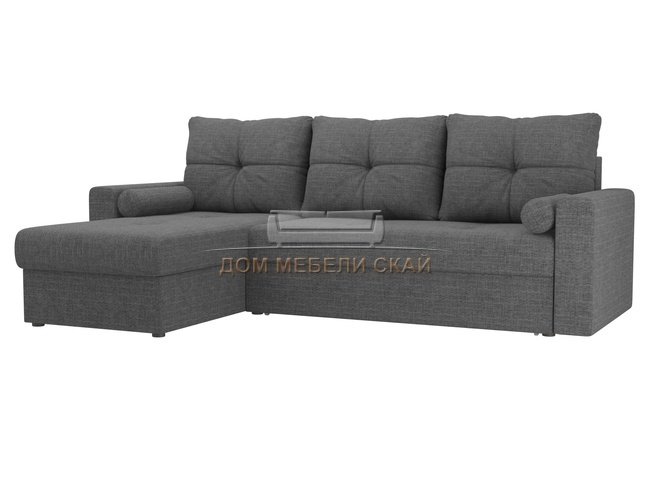 Угловой диван-кровать левый Верона, серый/рогожка