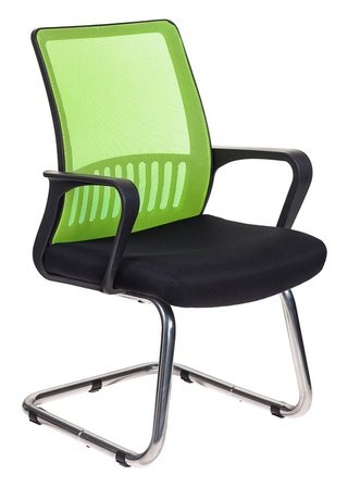 Кресло офисное MC-209, черная ткань/салатовая сетка