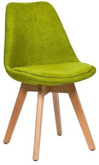 Стул пластиковый JOY, шенилл желто-зеленый цвета