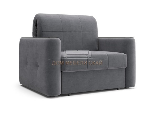 Кресло-кровать Ницца НПБ 800, velutto 32 серый/накладка венге