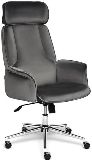 Кресло офисное Чарм Charm, серый велюр