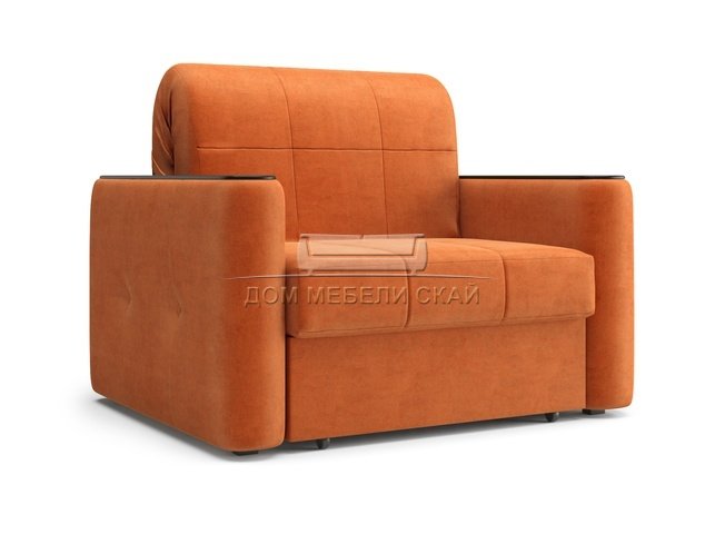 Кресло-кровать Ницца НПБ 800, velutto 27 оранжевый/накладка венге