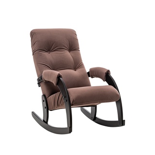 Кресло-качалка Модель 67, велюр коричневый Maxx 235/венге