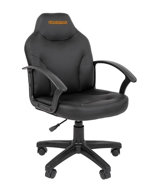 Офисное кресло Chairman 210 с лого, черная экокожа