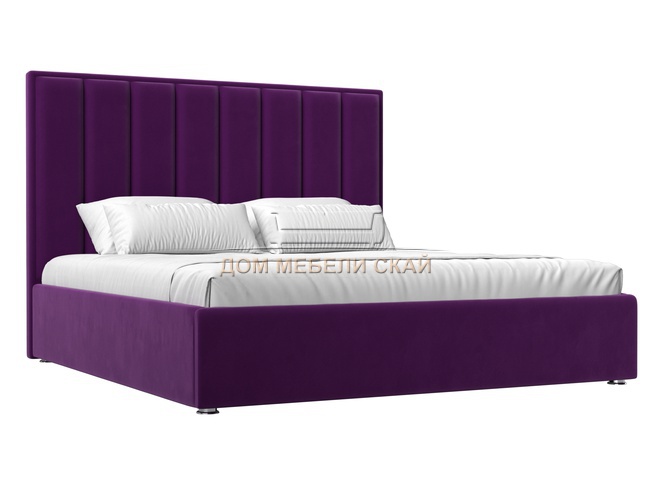 Кровать двуспальная 160x200 Афродита с ПМ, фиолетовый микровельвет
