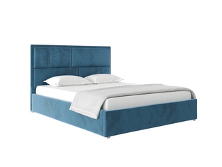Кровать двуспальная 160х200 MADISON с ПМ, велюр синий