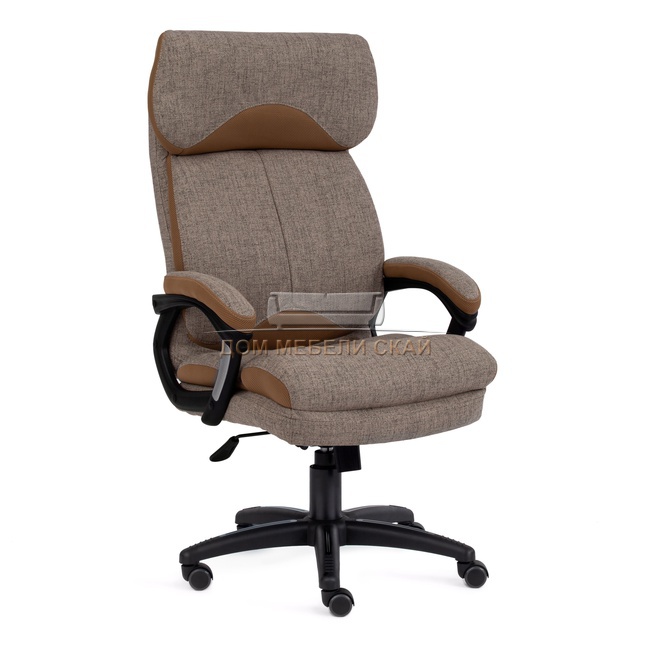 Кресло офисное Дьюк Duke, светло-коричневая рогожка фостер 3/сетка бронза TW-21