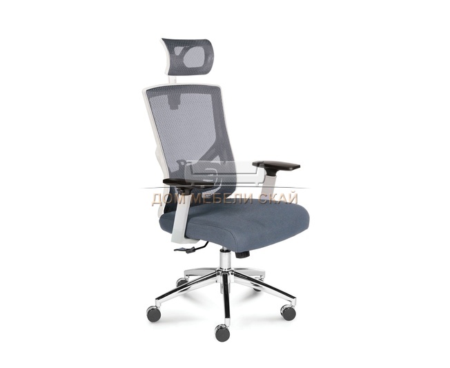Кресло офисное Гарда SL, белый пластик/серая сетка/серое сиденье