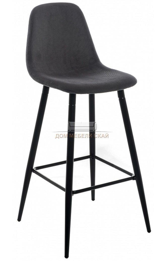 Барный стул Lada, велюровый серого цвета