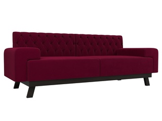 Прямой диван Мюнхен Люкс, бордовый микровельвет