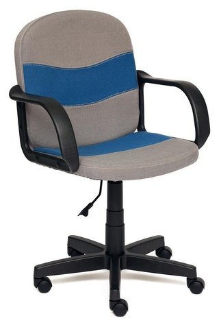 Кресло офисное Багги Baggi, серая/синяя рогожка