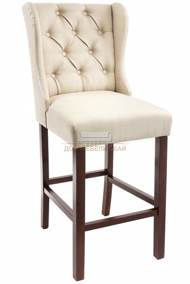 Барный стул Luton, walnut рогожка бежевого цвета