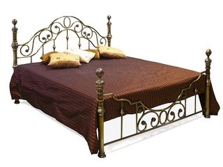 Кровать двуспальная металлическая VICTORIA 180x200, античная медь 