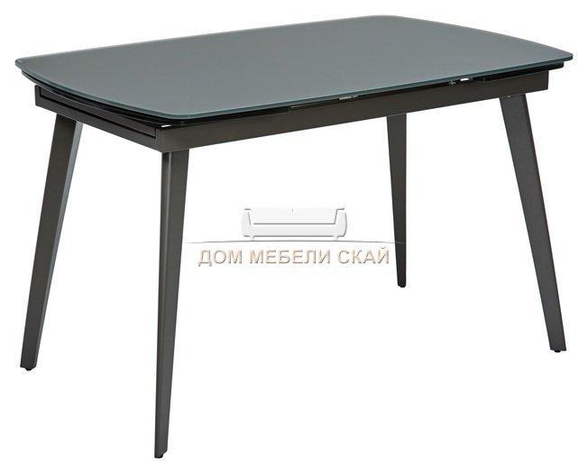 Стол обеденный раздвижной ELIOT 120, серый/матовое стекло