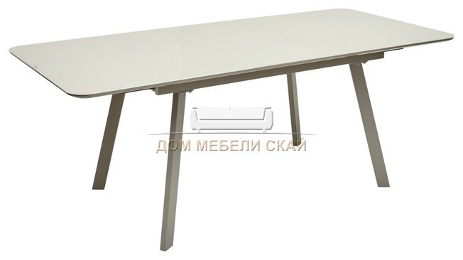 Стол обеденный раздвижной ARUBA 160, CAPPUCСINO/CAPPUCСINO глянцевое стекло