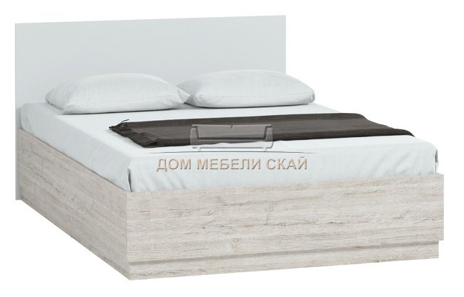 Кровать полутороспальная Стелла 1400, пикар/белый снег