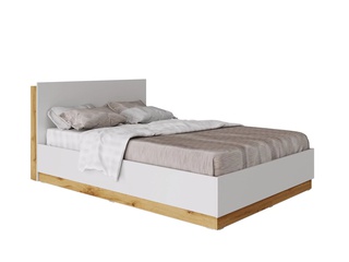 Кровать полутороспальная 140х200 Fresco с ПМ, белый/дуб вотан