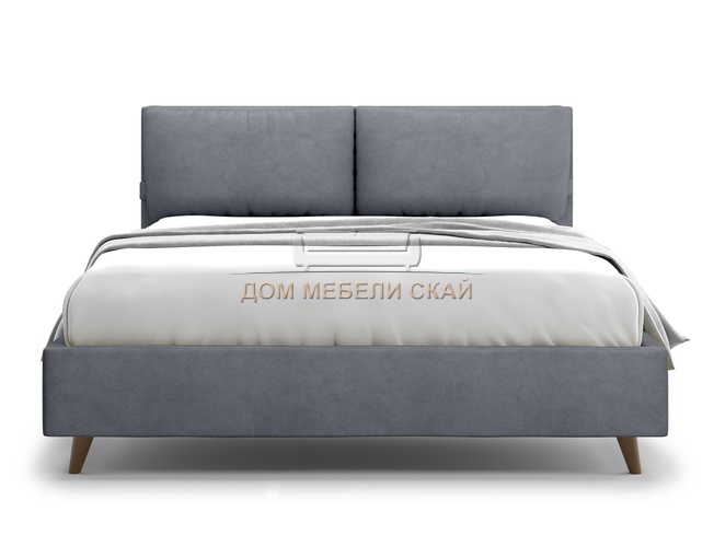 Кровать двуспальная 160x200 Trazimeno Lux, серый велюр velutto 32