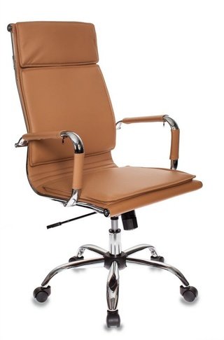 Кресло руководителя CH-993, светло-коричневая экокожа