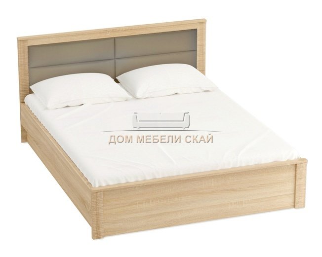 Кровать 1400 Элана с мягкой спинкой и подъемным механизмом, сонома