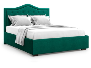 Кровать двуспальная 160x200 Tibr с подъемным механизмом, зеленый велюр velutto 33