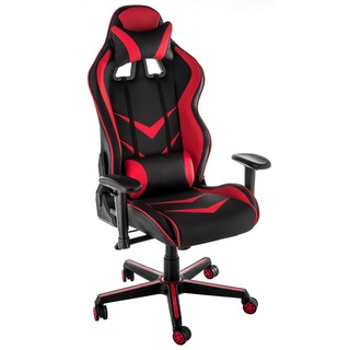 Игровое кресло Racer, черно-красная экокожа
