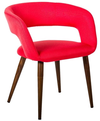 Стул-кресло Walter, велюровый красного цвета/темный орех