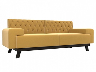 Прямой диван Мюнхен Люкс, желтый микровельвет