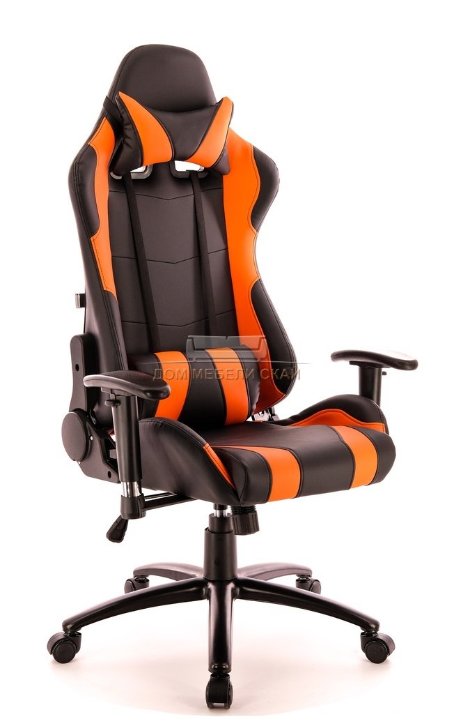 Кресло офисное Lotus, S2 экокожа оранжевая