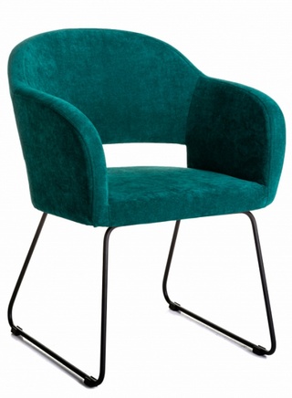 Стул-кресло Oscar, микровельвет изумрудного цвета/линк
