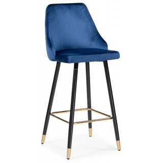 Барный стул Archi, велюровый синего цвета dark blue